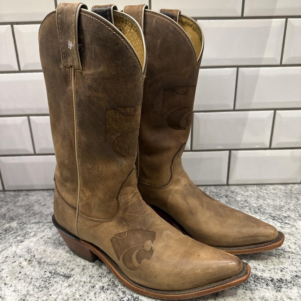 Kansas State University KSU Nocona Leather Cowgirl Boots Women's 7.5 B Pointed‎